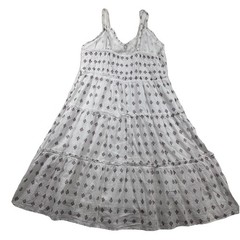 Sim and Sam Dress Sz M Red White Blue Sweetheart Ruffle Tier Lined Patriotic