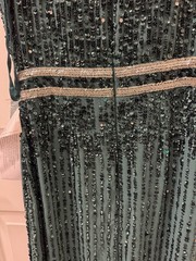NWT Mac Duggal Womens Green Sequined High Neck Midi Cocktail Dress Size 6 Flaw