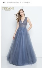 NWT Glamour -Terani Couture A-line Sparkling Layered Skirt Gorgeous Evening Gown