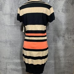 No Boundaries Sweater Dress Womens Large L Coral Black Striped Buckle NJ46T400A