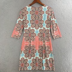 London Style Collection Sheath Dress Womens 4 Floral Print 3/4 Sleeve Multicolor
