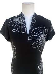 Amanda Smith Dress Womens 6 Black White Floral Sheath Shift Career Office Work