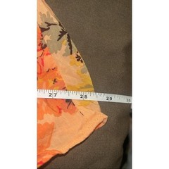 Kimchi Blue Orange Floral Strapless Tiered Ruffle Mini Dress Lace Up Back 6