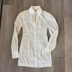 GRLFRND White button down shirt dress Classy minimalist schoolgirl Stretch S