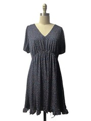 Madewell Flutter Sleeve Ruffle Hem Dress Sugar Dot Confetti Dot Dark Nightfall 6