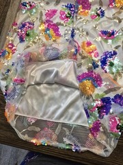 Womans Rainbow Sequin Mesh Overlay Dress Chain Strap Size Small. Festival.Y2k.