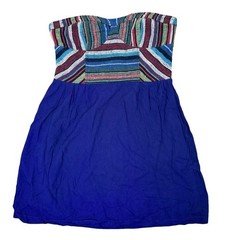 Staring At Stars Urban Outfitters Blue Aztec Tribal Multi Strapless Mini Dress 2