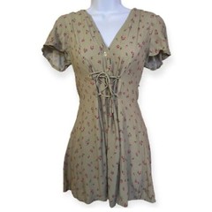 & Other Stories brand green romper with pink rose print Size 0