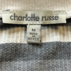 Charlotte Russe Medium Junior Gray/White Short Sleeve Striped Dress