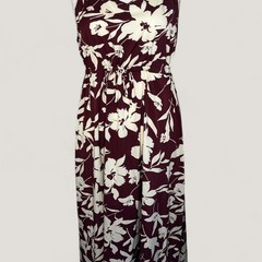 Burgundy white floral maxi