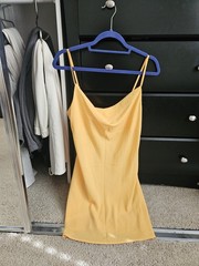 Forever 21 Cowl Neck Yellow Mini Dress (size M)