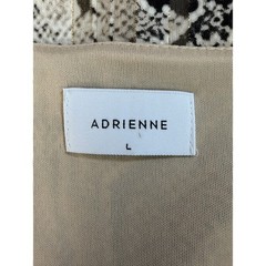 Adrienne Python Print Chiffon Dress Womens L Metallic Thread Sheer Sleeve USA