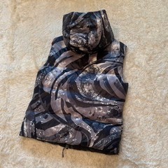 Emilio Pucci Reversible Hooded Down Vest Black Gray White Gradient Lightweight