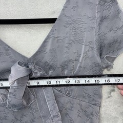 Jonathan Martin Dress Gray Size 6 Babydoll Embroidered Bow Y2K