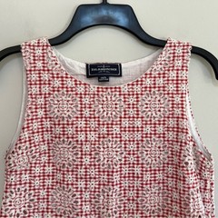 Kiel James Patrick Jackie Gingham Eyelet Shift Dress, Red/White, 0