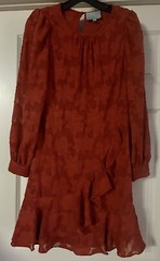 Skies Are Blue Coquette Lace Overlay Cherry Girl Long Sleeve Dress Size S
