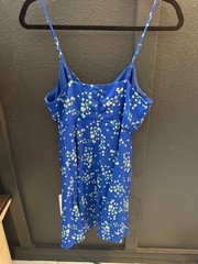 LULU&rsquo;s blue spaghetti strap dress with yellow and white flowers- SIZE M