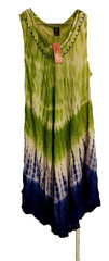Green with Blue and White Cover Up Dress