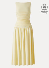 OGL SkinKiss Cooling Boatneck Ruched Midi Bra Dress