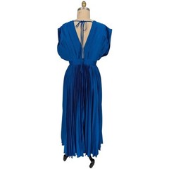 00626 NEW Billy J Gina Pleated Maxi Dress Blue size 12 preppy evening cocktail