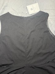 Belongsci Black Solid Scoop Neck Sleeveless Fit & Flare Knee Dress Womens XL