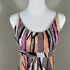 Ali Ro Mini Dress Women 4 Multicolor Abstract Print Jersey Sleeveless Retro Boho