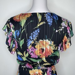 Sam Edelman Ankle Length V-Neck Maxi Silhouette Flutter Sleeve Floral Dress Sz 0