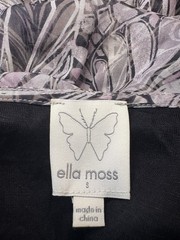 Ella Moss Maxi Dress 100% Silk Black Pink Floral Lace Up Slit Lined A-line Small