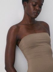 Aritzia Original Contour Enrapture Maxi Tube Dress In Folio Brown Size XS