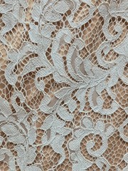 PrettyLittleThing Cream White Lace High Neck Halter Mini Dress Nude Lining UK