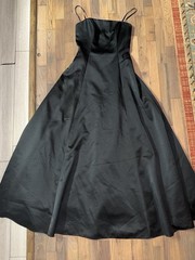 A.B.S Evening Black Solid Sleeveless Strappy Long Gown Dress 6