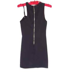Little Black Mini Bodycon Dress w/ Asymmetrical Neckline Sz M