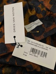 $1160 Dries Van Noten Women&rsquo;s Brown Sleeveless Scoop Neck Dress Size FR42/US10