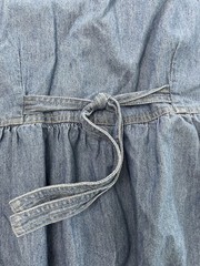 Vintage True Blue Denim Jumper Dress 1X Button Front Chest Pockets Maxi 90’s