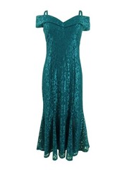 R&M Richards Women&rsquo;s Off-The-Shoulder Lace Gown (6P, Pecock)