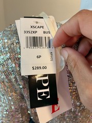XScape Women&rsquo;s V-Neck Sequin Long Dress Size US 6