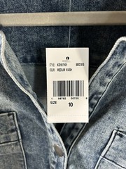 KUT medium wash denim dress collar size 10
