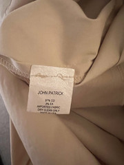 John Patrick Tunic Button Down Shirt Dress Beige Cotton Size L. d123