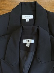 Reiss Peyton Fitted Double Breasted Mini Dress in Black