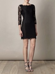 Diane von Furstenberg DVF Zarita Black Lace Dress Size 4 Excellent