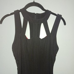 B Darlin Dress Black Hot Pink Cage Top