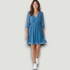 Anthropologie HD in Paris Dress Womens Sz 10 Teal Blue Party Boho Wedding