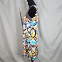 ISLE APPAREL MADE IN TURKEY Size Small Colorful Geometric Jersey Stretch Sheath