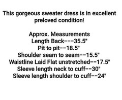 Yest Sweater Dress 8 Forest Green Dropwaist Surplice Long Sleeve Viscose Nylon