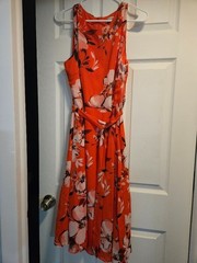 Kasper Pink Sleeveless Dress with White Flowers