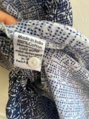One Season Australia Long Poppy Cotton Maxi Dress M Blue White Boho India