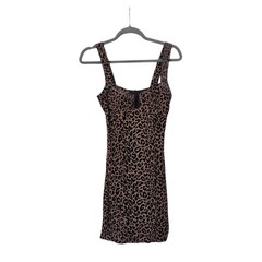 Forever 21 Y2K Leopard Print Bodycon Sexy Mini Dress, Women&rsquo;s Size Medium