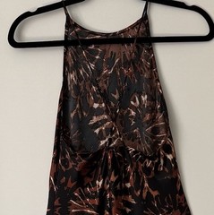 Banana Republic Black & Brown Patterned A-Line Maxi Slip Dress XS