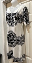 Delusional Women Black And White Casual M Polyester Blend Dress