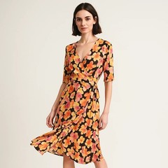 Jason Wu Knit Floral Wrap Dress Medium